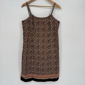 Vtg 90s Y2K Floral Slip Dress Mini Spaghetti Strap Ditsy Print Route 66 Large